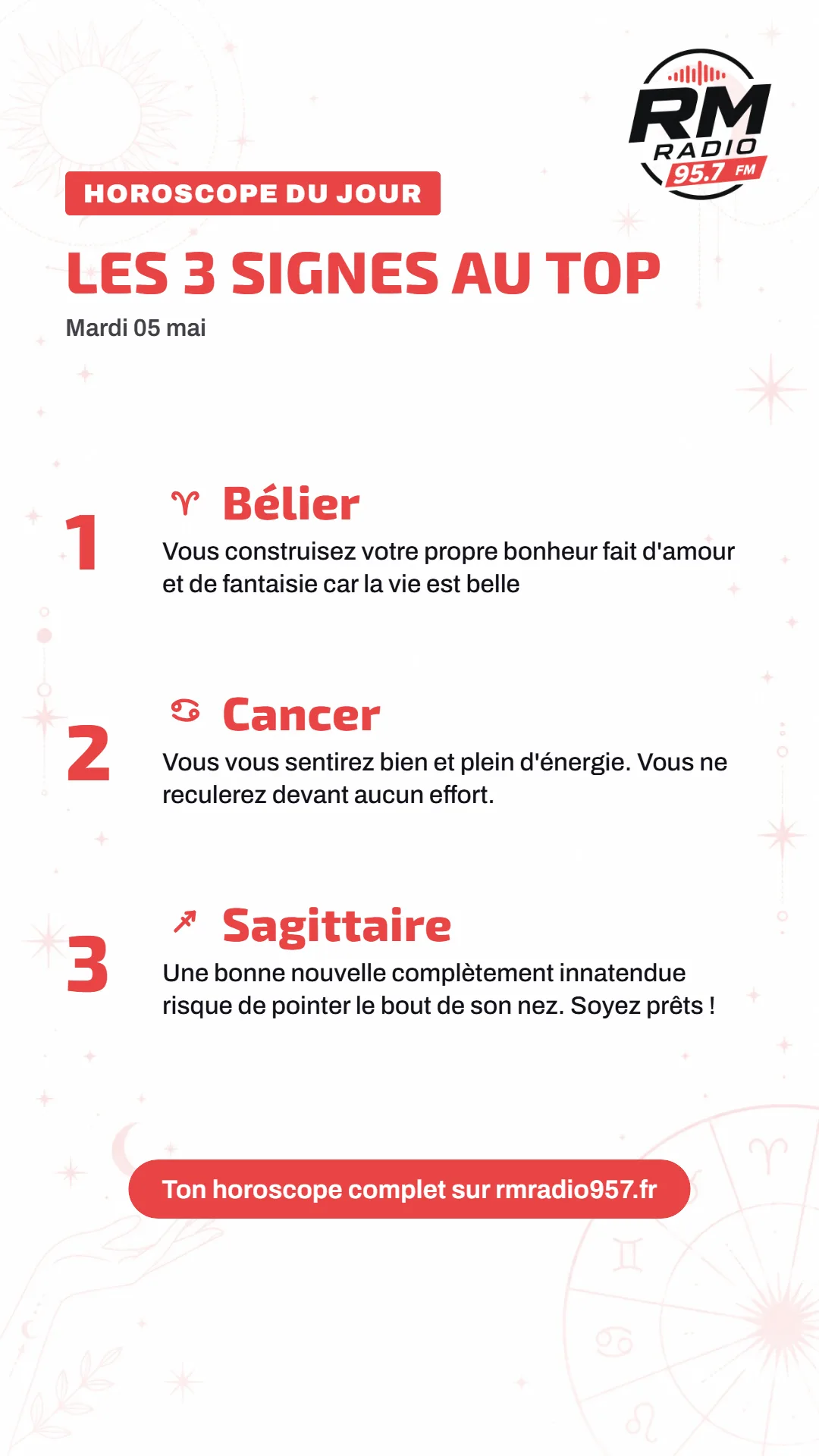 Les 3 signes au top - Horoscope (version personnalisée)